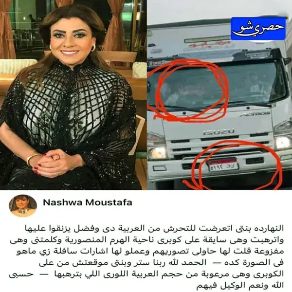 عاجل..القبض على المتهمين بالتحرش بنجلة الفنانة نشوي مصطفى بالهرم